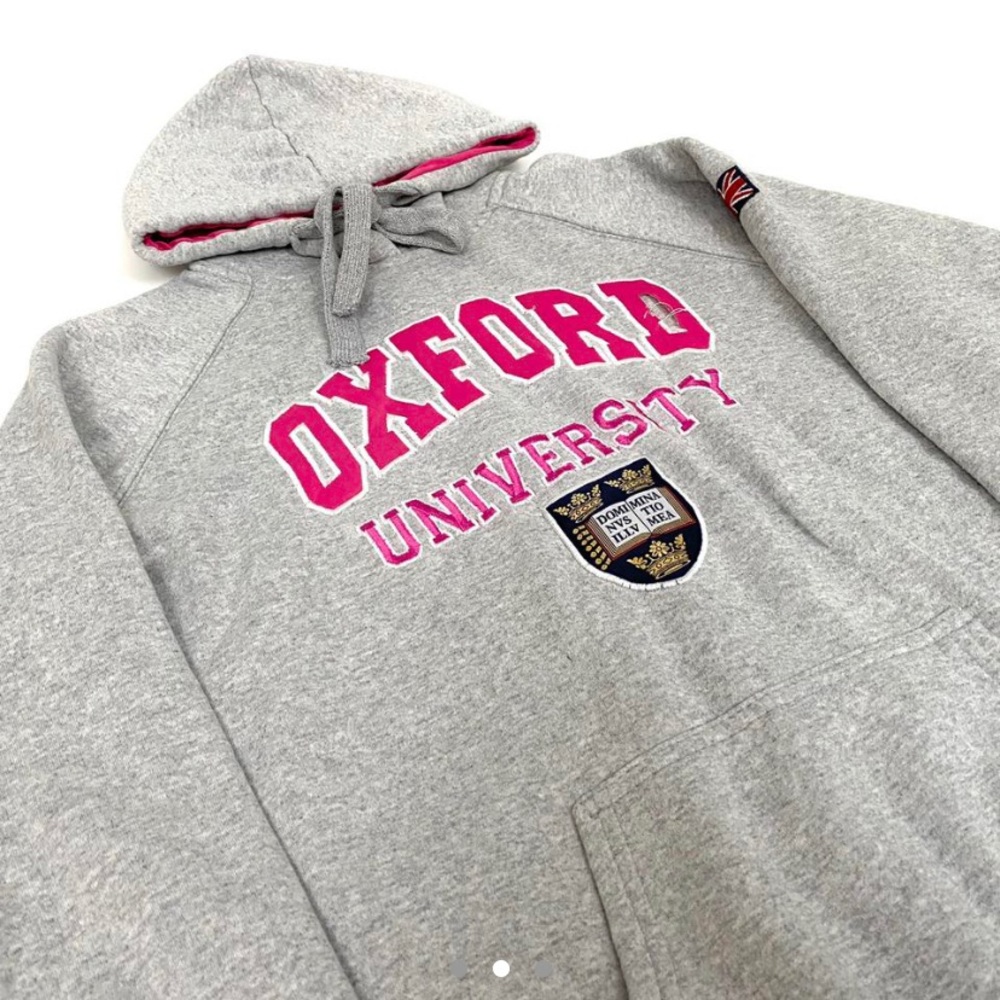 Pink oxford hoodie grey